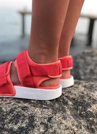 Жіночі сандалі adidas adilette pink white8 фото