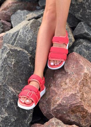 Жіночі сандалі adidas adilette pink white9 фото
