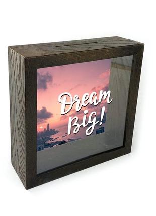 Копілка дерев'яна яна "dream big" в 3 кольорах