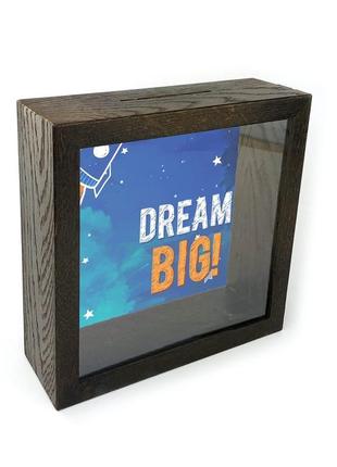 Копілка дерев'яна "dream big" в 3 кольорах1 фото
