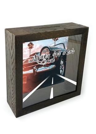Копілка дерев'яна яна "money for a car" в 3 кольорах1 фото