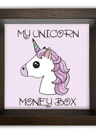 Копілка дерев'яна яна "my unicorn money box" в 3 кольорах4 фото