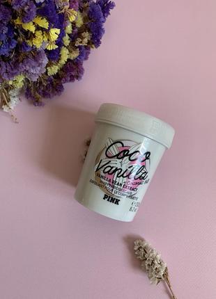 Скраб з кокосовим маслом coco vanilla lotion pink victoria's secret вікторія сікрет