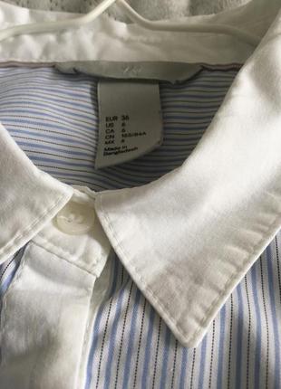 Хлопковая рубашка в полоску приталенного кроя в размере 362 фото