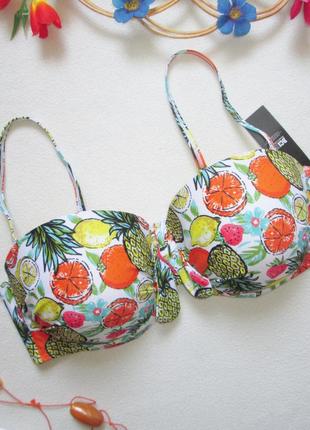 Шикарный верх лиф от купальника в тропический принт touch.22 🍒🌺🍒
