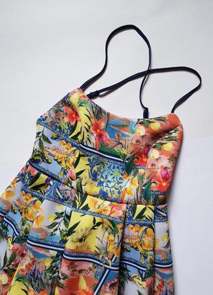 Новое с биркой шикарное платье asos, нарядное платье в тропический принт, платье миди7 фото