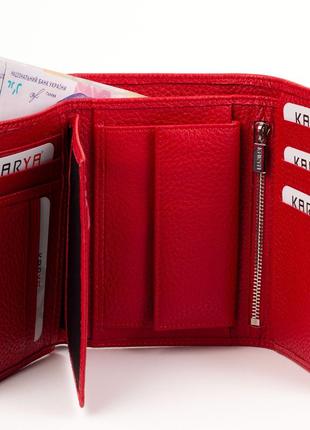 Жіночий шкіряний гаманець karya 2003-46 червоний2 фото