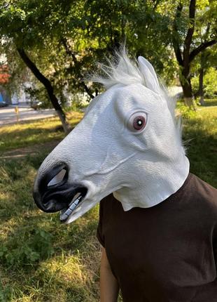Маска гумова кінь, кінь, єдиноріг латексні3 фото
