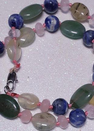 Ожерелье из натуральных камней 💓💚💙💚💙💛