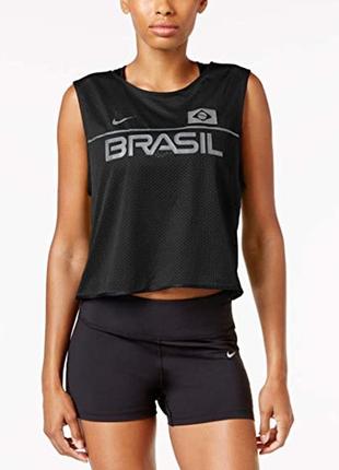 Майка футболка топ сіточка nike dri-fit brasil women black top