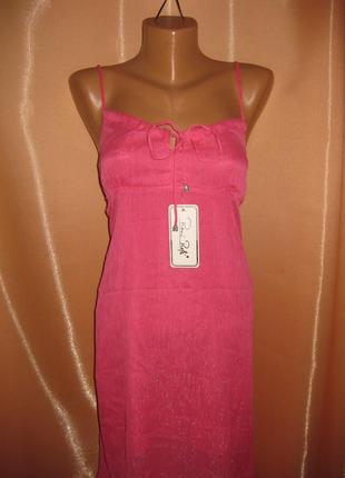Розовое шифоновое платье сарафан  42р, км1093, легкая прозрачная ткань4 фото