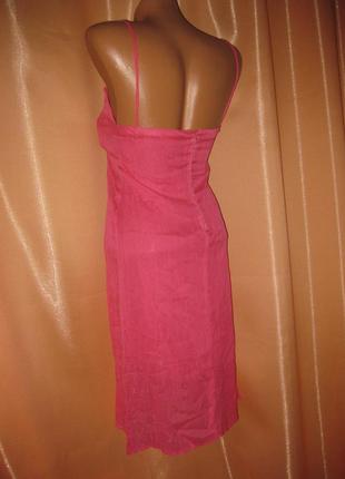 Розовое шифоновое платье сарафан  42р, км1093, легкая прозрачная ткань7 фото