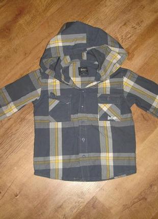 Хлопчатая рубашка lee cooper на 2-3 года с капюшоном, как ветровочка3 фото