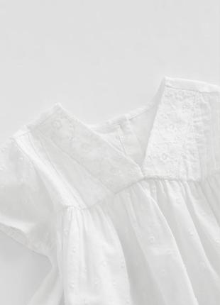 Романтическая белая блуза с кружевной отделкой zara2 фото