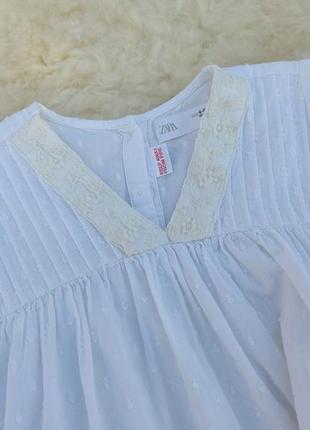 Романтическая белая блуза с кружевной отделкой zara10 фото