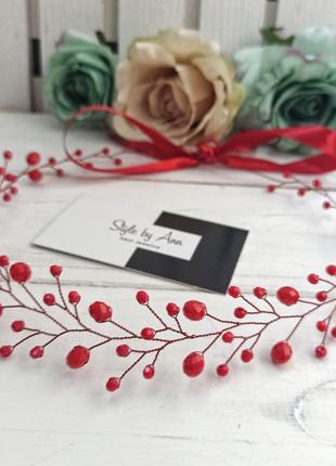 Червоний віночок , оздоба у волосся