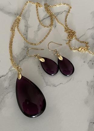 Royal velvet necklace набір біжутерії сережки та кольє1 фото