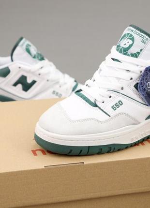 Женские кроссовки new balance 550 white green 36-37-38-39-405 фото