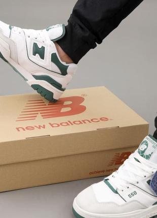 Женские кроссовки new balance 550 white green 36-37-38-39-406 фото