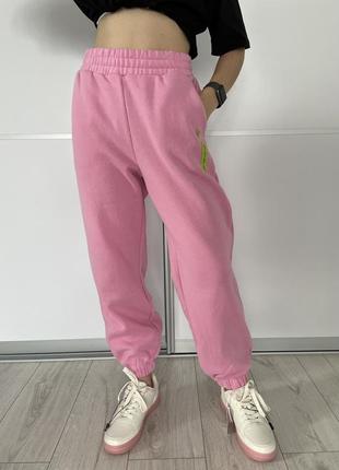 Спортивні штани джогери жіночі рожеві трендові reserved повсякденні спортивні розові базові