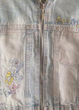 Джинсовка,джинсовая короткая курточка,девочке на 8-10 лет, р.134-140, gloria jeans3 фото