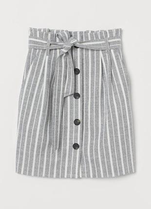 Классная юбка в полоску h&m с поясом1 фото