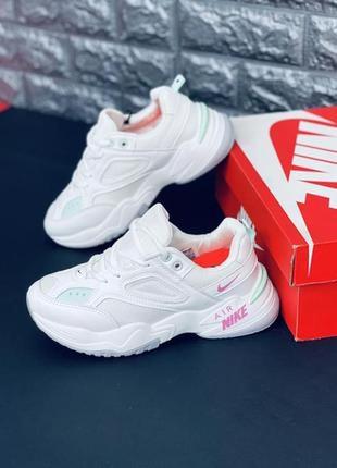 Белые летние женские кроссовки розовые. удобные! nike9 фото