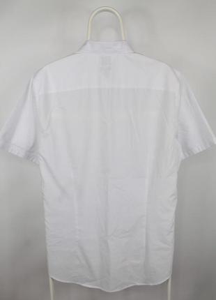 Класична білосніжна сорочка теніска h&m slim fit white shirt5 фото