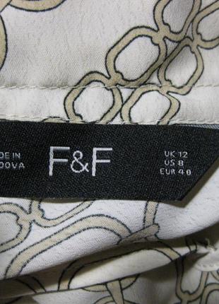 Легкая строгая блуза рубашка туника безрукавка 12 uk/40 euro/8us км1097 f&f закрыта под горло10 фото