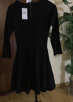 Черное платье с солнце юбкой2 фото