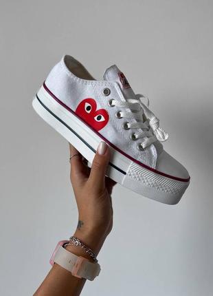 Женские кеды converse comme des garçons play white low