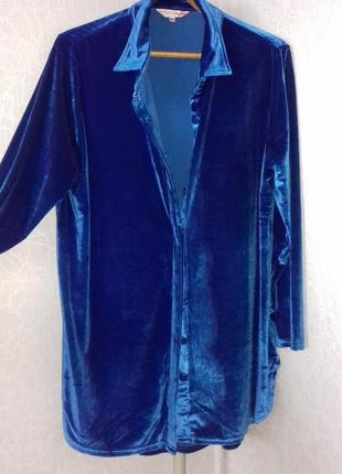 Шикарная блуза-туника michele hope, размер 20uk,бархат королевский