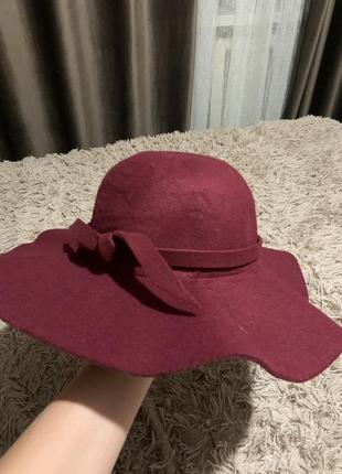 Бордовая шляпа2 фото