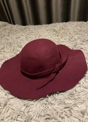 Бордовая шляпа4 фото