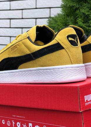 Мужские кроссовки puma suede classic замшевые горчичные4 фото