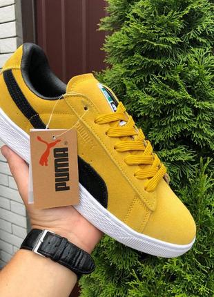 Мужские кроссовки puma suede classic замшевые горчичные