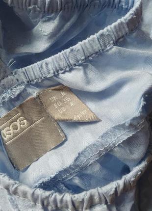 Жіночий блакитний сарафан міні з воланами і ткрытой спинкою asos desing7 фото