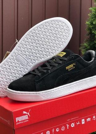 Женские кроссовки puma suede classic замшевые черно-белые3 фото