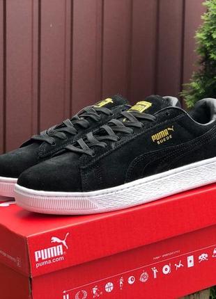 Женские кроссовки puma suede classic замшевые черно-белые2 фото