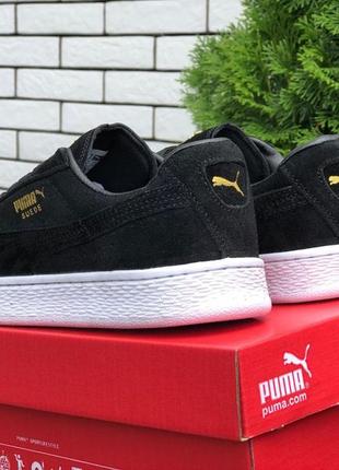 Женские кроссовки puma suede classic замшевые черно-белые4 фото