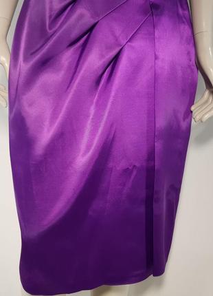Платье нарядное "tetra" фиолетовое ассиметричное с декором6 фото