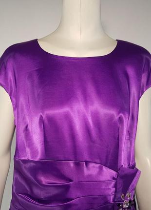 Платье нарядное "tetra" фиолетовое ассиметричное с декором3 фото
