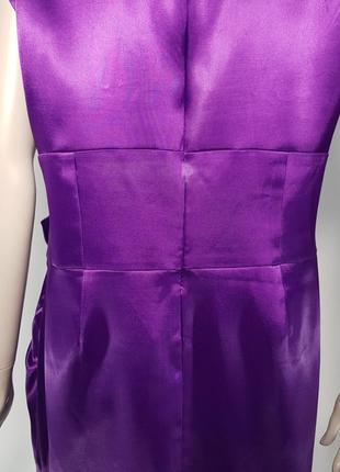 Платье нарядное "tetra" фиолетовое ассиметричное с декором9 фото