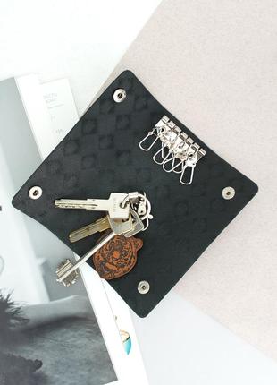Подарунковий чоловічий набір №67 "тризуб": ремінь + портмоне + ключниця + обкладинка на паспорт (чорний)10 фото