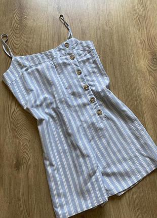 Льняной летний комбинезон primark в полоску