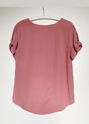 Eur 40 пудровая блузка летняя блуза с распорихой на спине7 фото