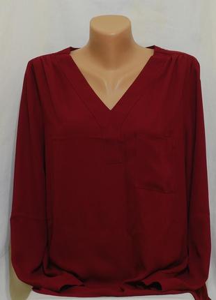 Шикарна блуза темно-червоного кольору "папайя"1 фото