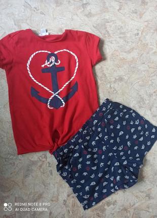 Комплект, костюм chicco, батистові шорти , майка