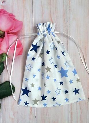 Еко мішечок середній "блакитні зірочки"