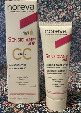 Тонуючий крем від почервонінь noreva sensidiane ar cc creme spf30